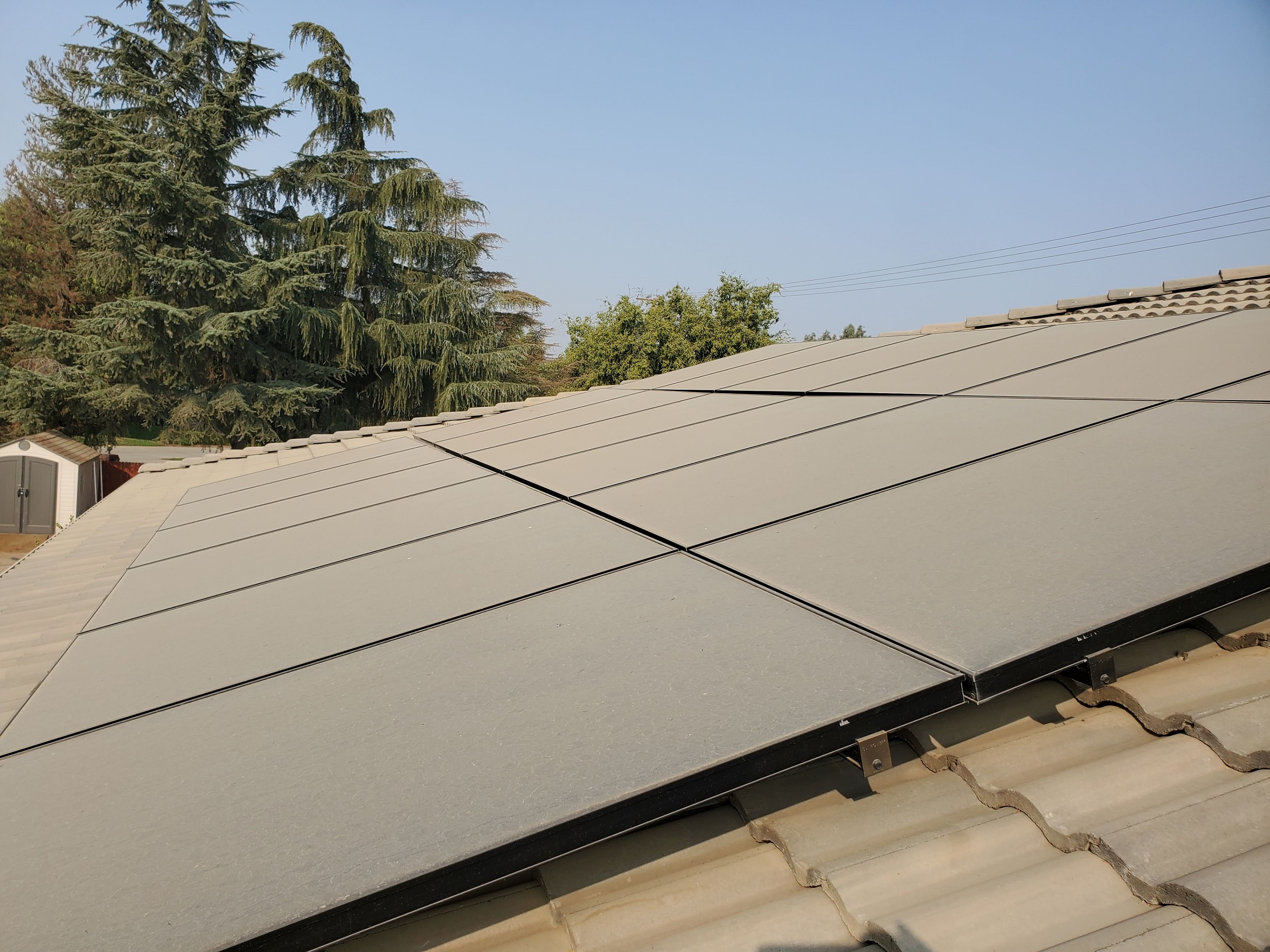 Dirty SunPower solar panels