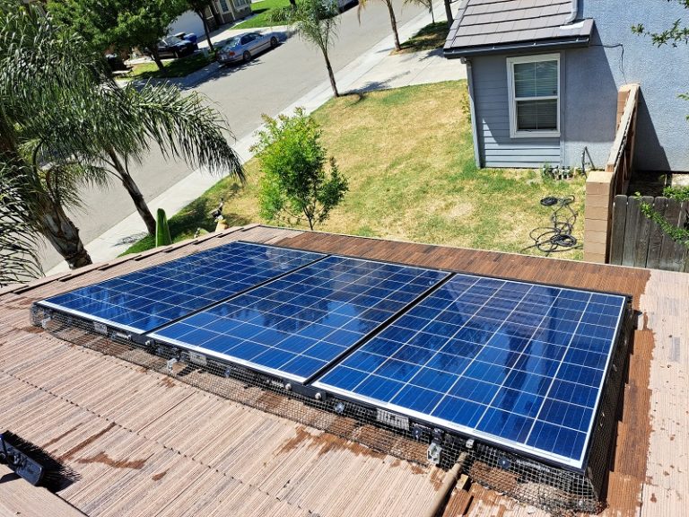 two solar panel cleaned